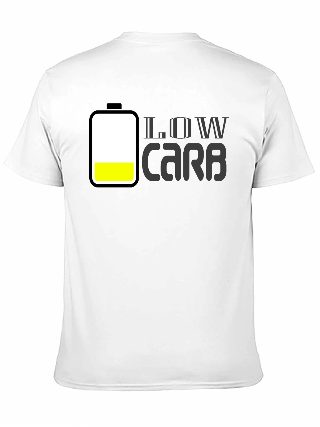 Low Carb Battery Graphic Mens Black T-Shirt