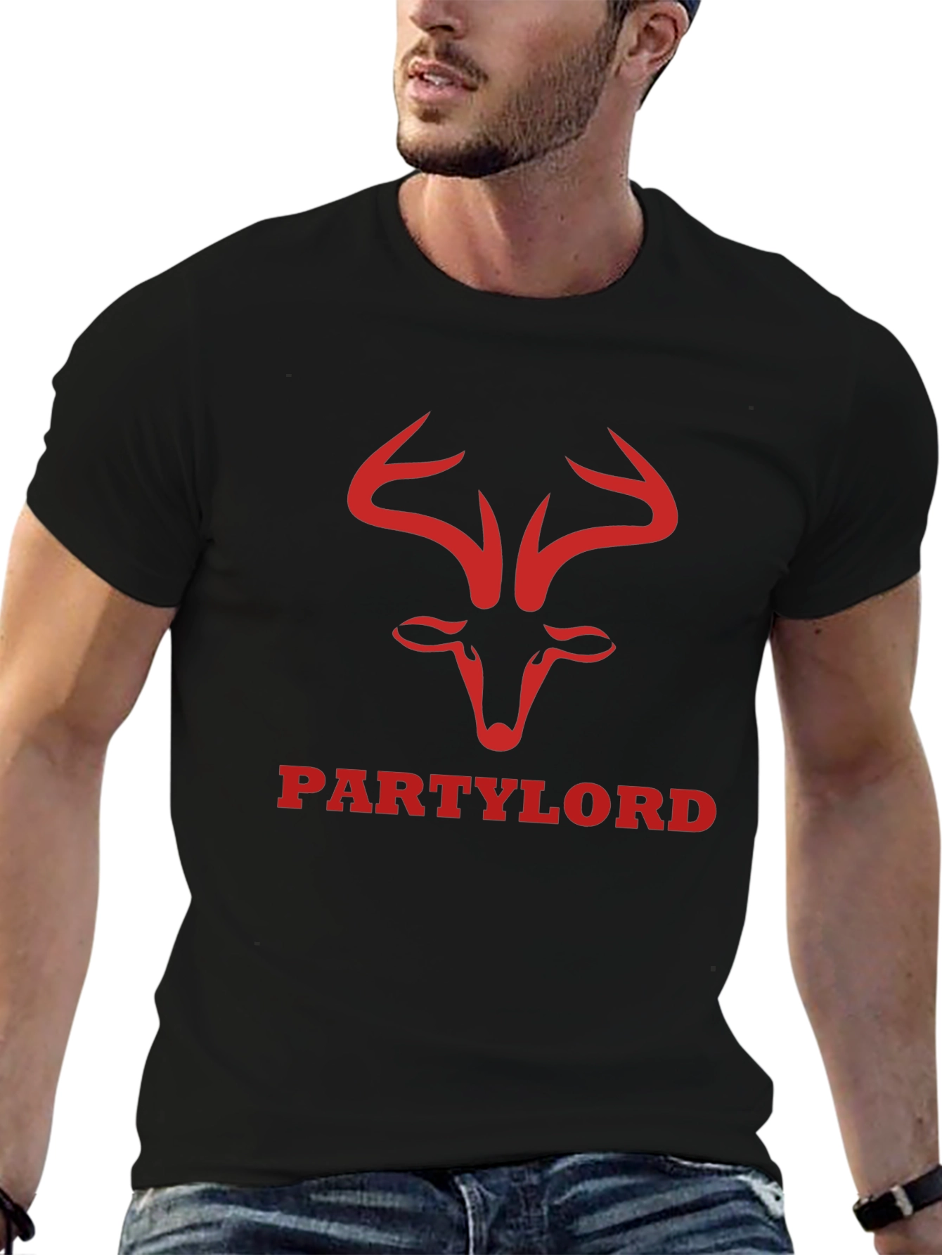 Party Lord Graphic Tee - Black Cotton T-Shirt