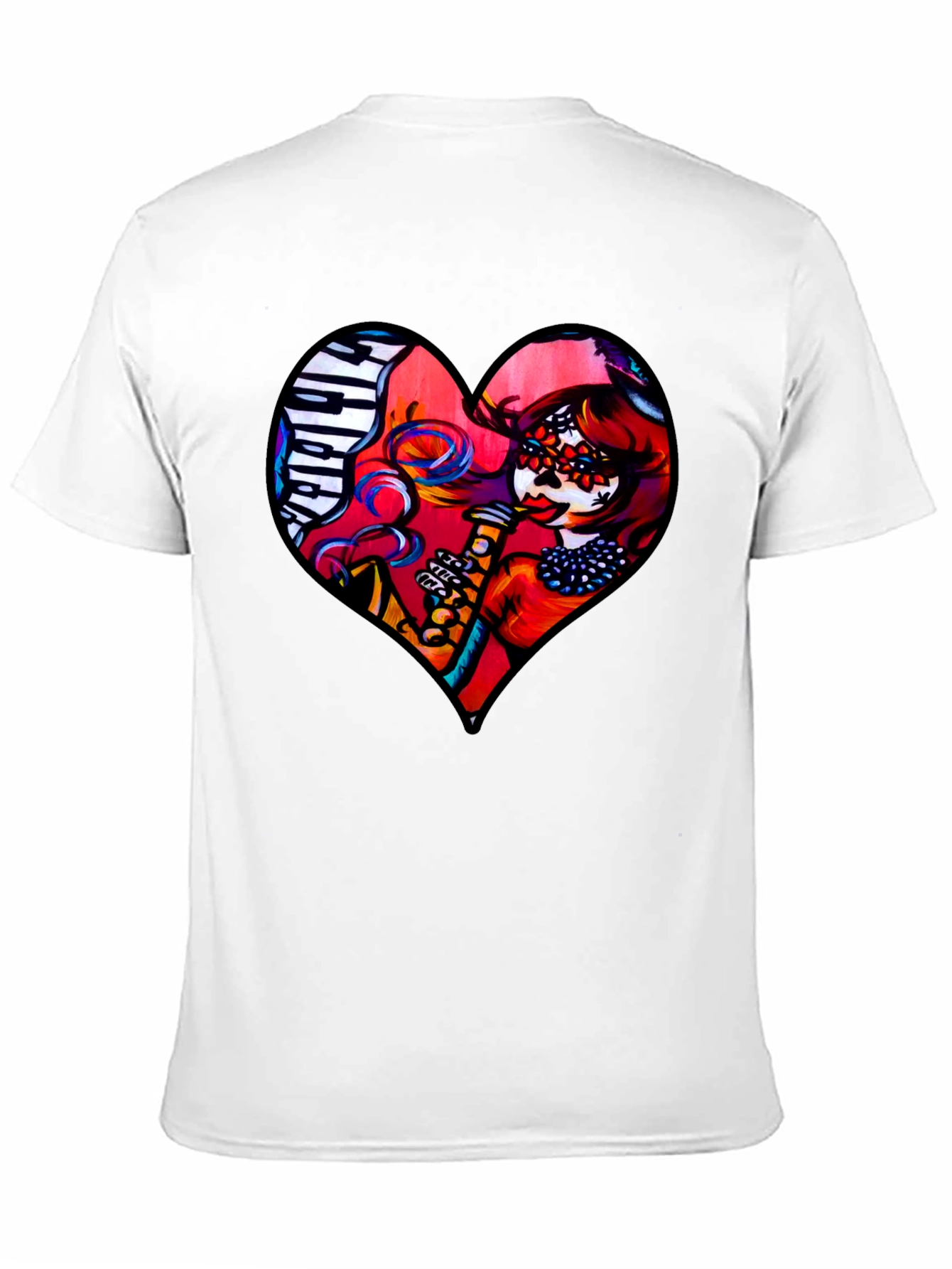 Heart Shaped Dia de Los Muertos T-Shirt