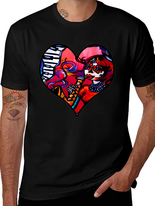 Heart Shaped Dia de Los Muertos T-Shirt