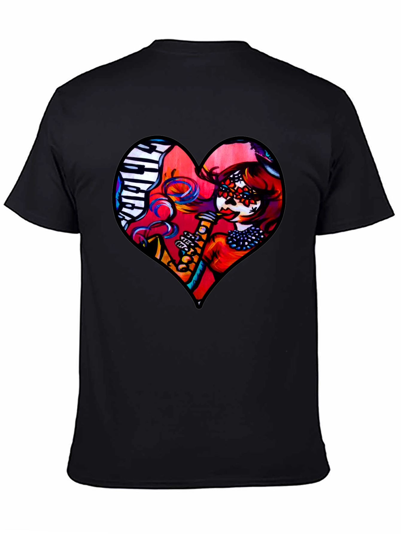 Heart Shaped Dia de Los Muertos T-Shirt