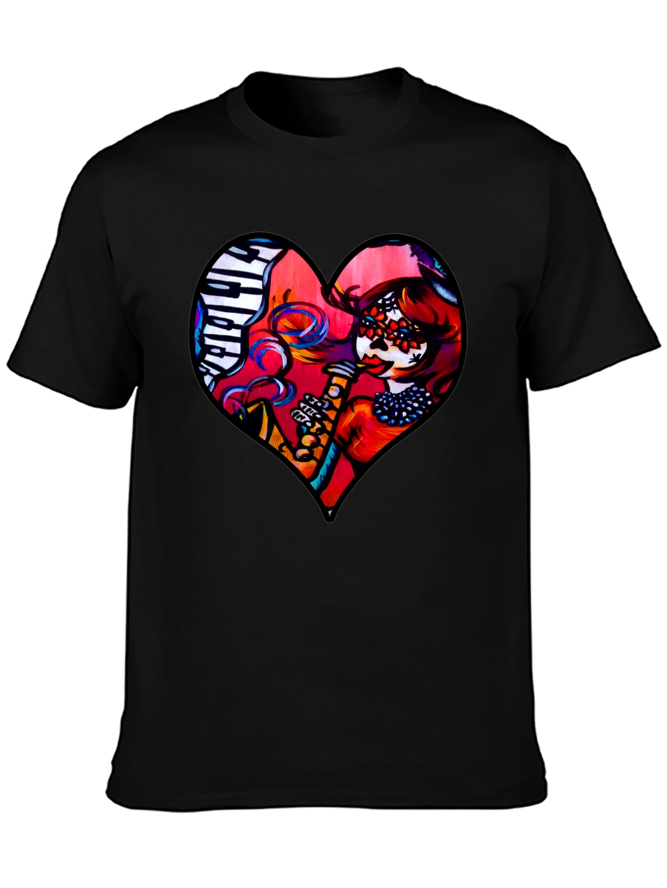 Heart Shaped Dia de Los Muertos T-Shirt