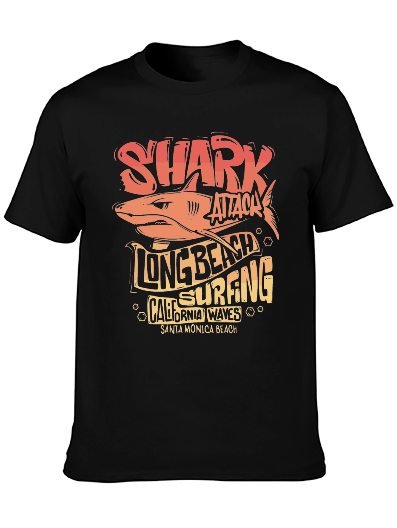 Shark Attack Long Beach Surfing Tee