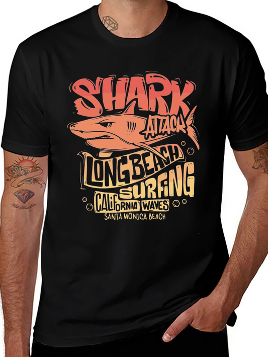 Shark Attack Long Beach Surfing Tee