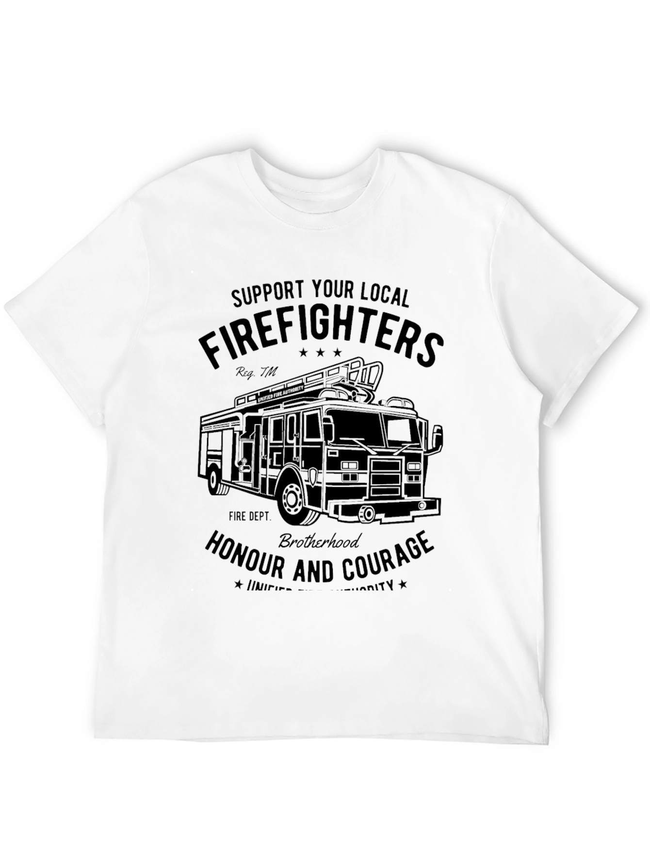Support Your Local Firefighters Black T-Shirt