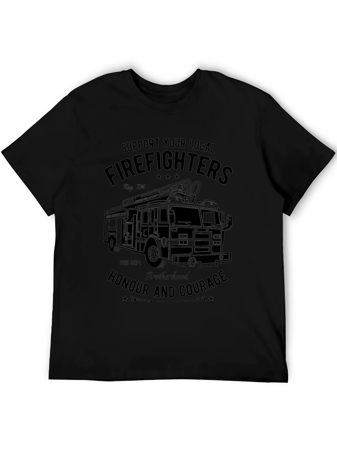 Support Your Local Firefighters Black T-Shirt
