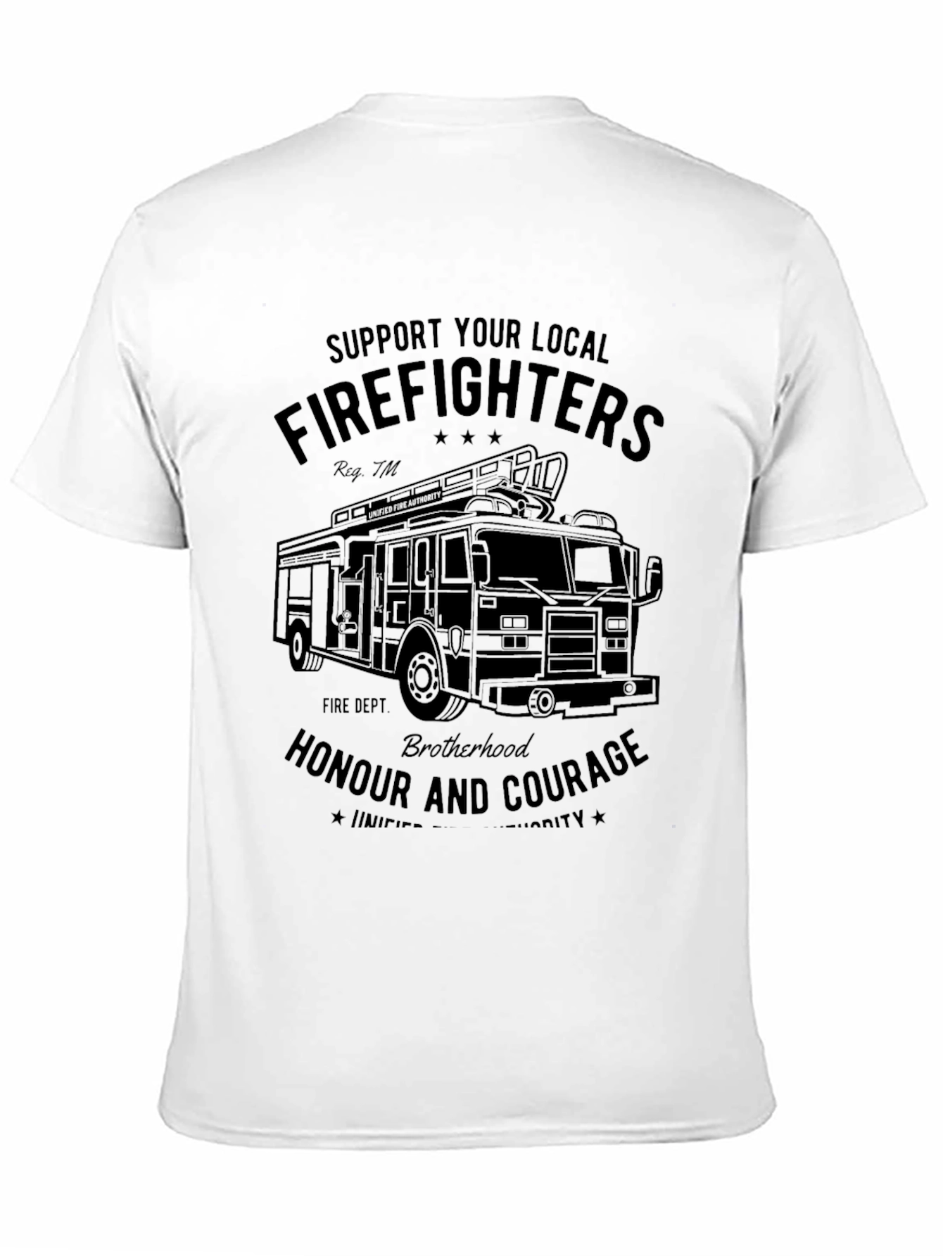Support Your Local Firefighters Black T-Shirt