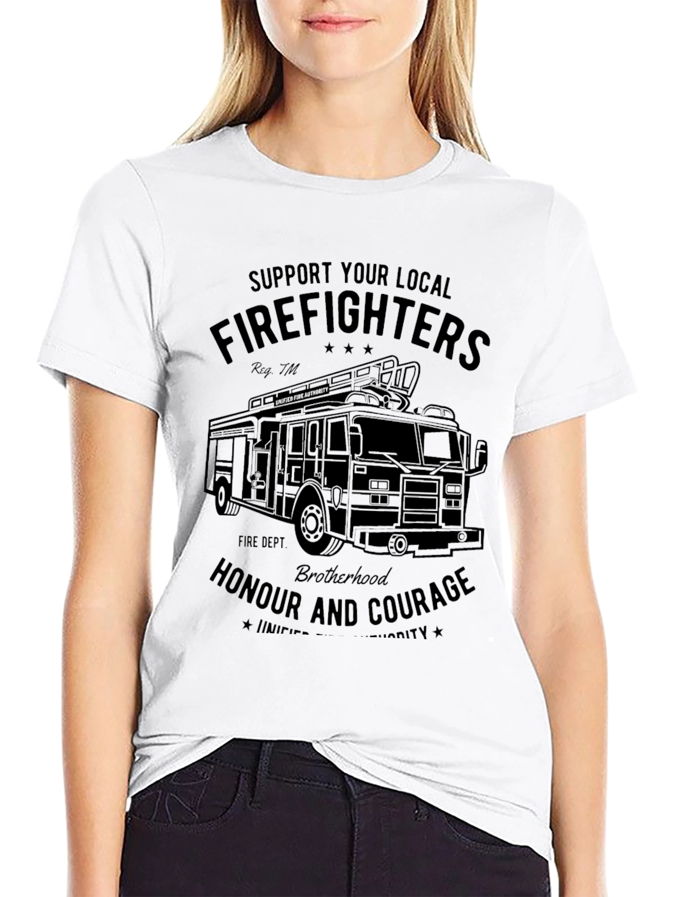 Support Your Local Firefighters Black T-Shirt