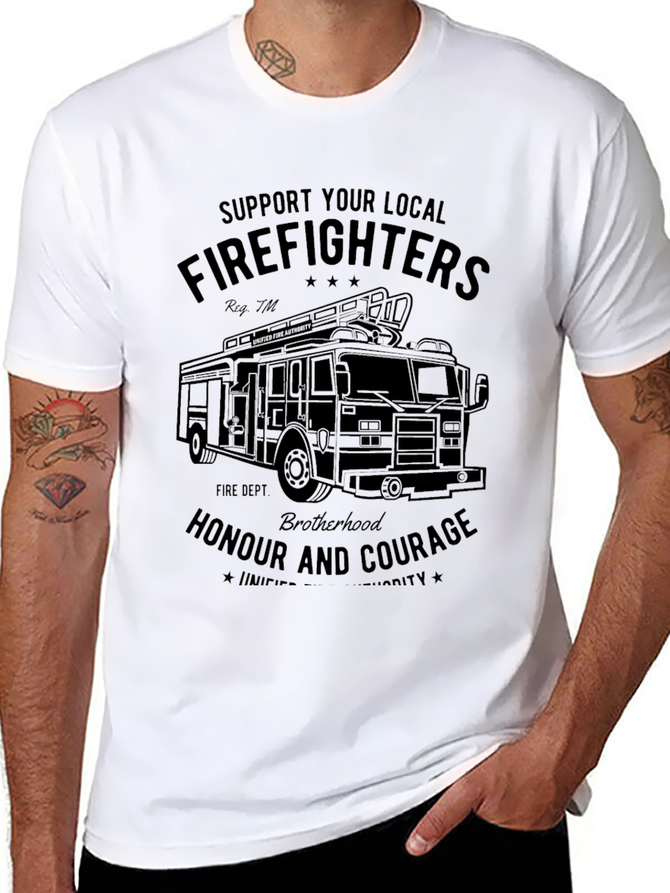 Support Your Local Firefighters Black T-Shirt