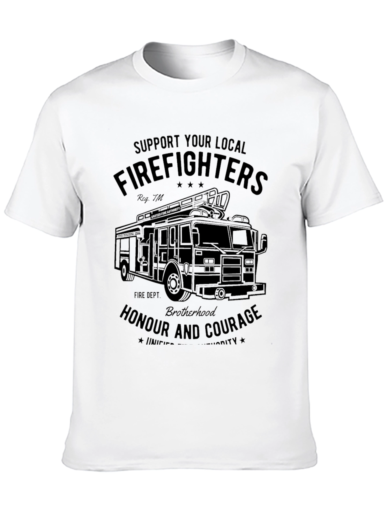 Support Your Local Firefighters Black T-Shirt
