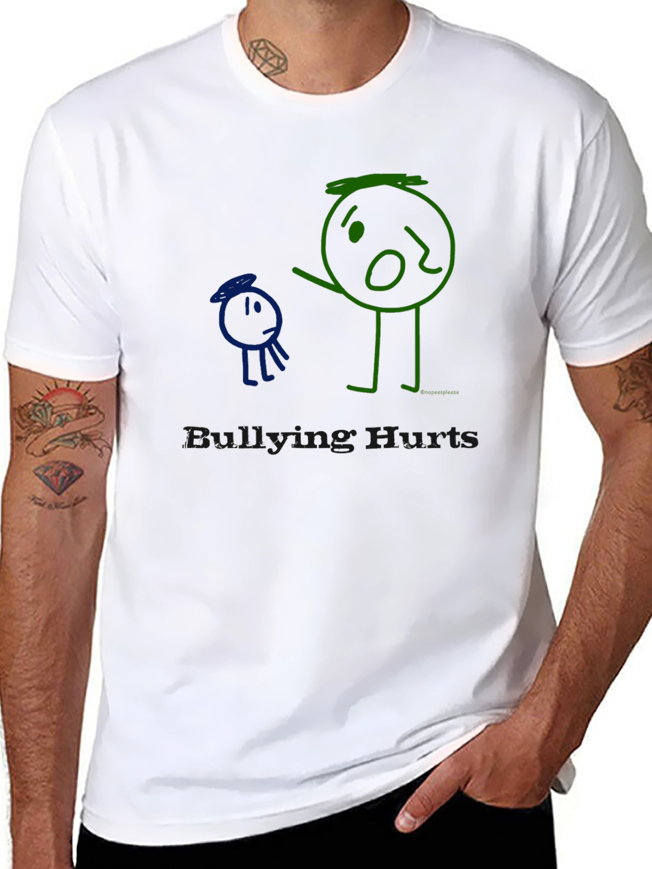 Bullying Hurts T-Shirt Graphic Tee Crew Neck