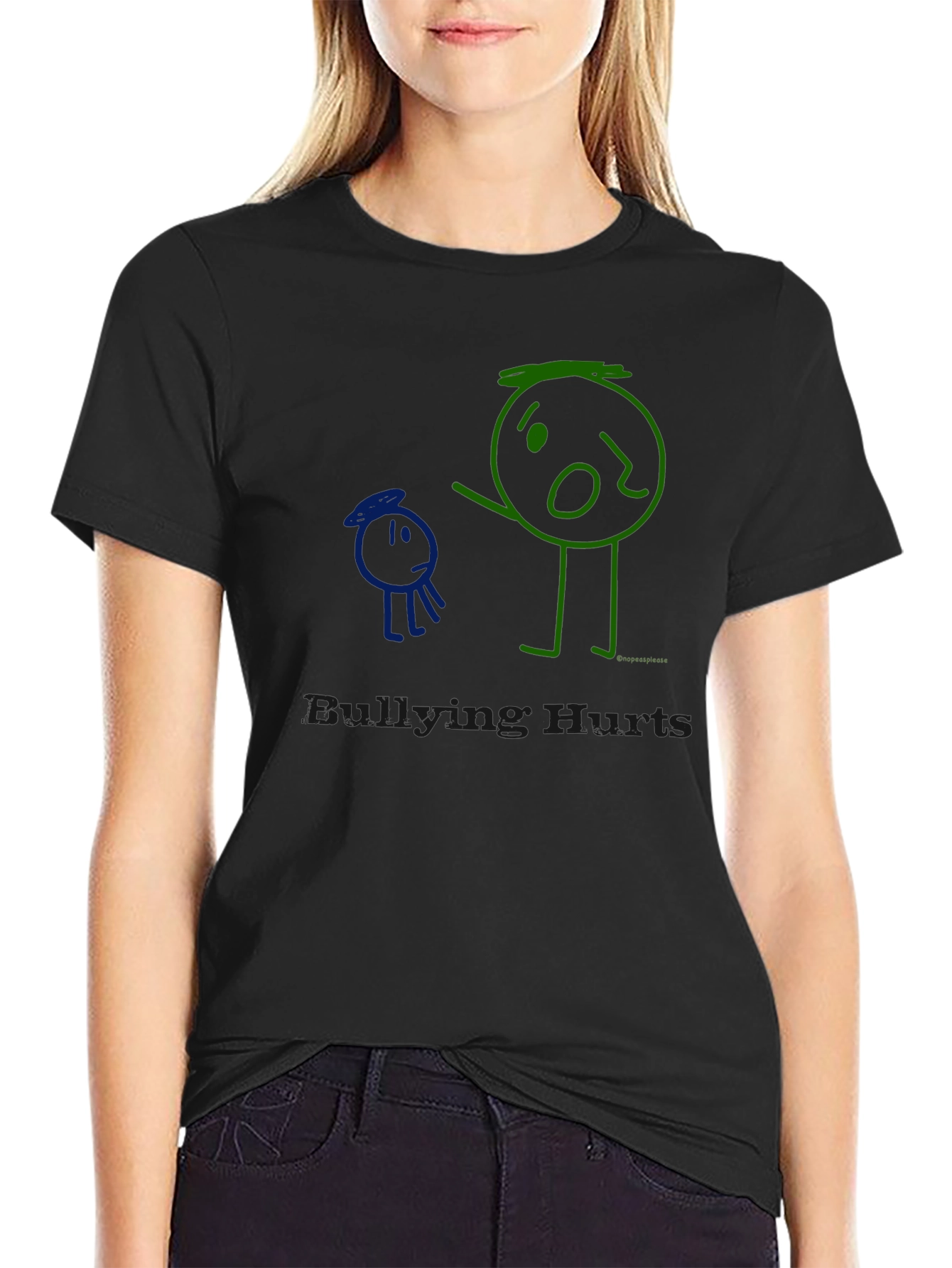 Bullying Hurts T-Shirt Graphic Tee Crew Neck