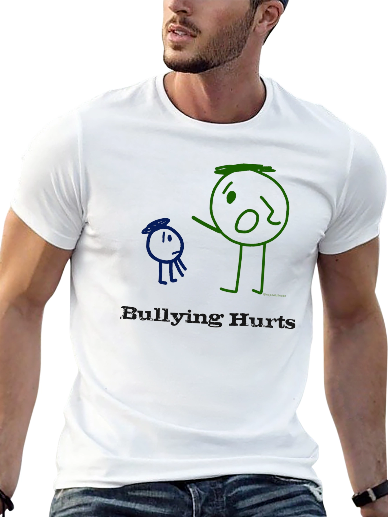 Bullying Hurts T-Shirt Graphic Tee Crew Neck