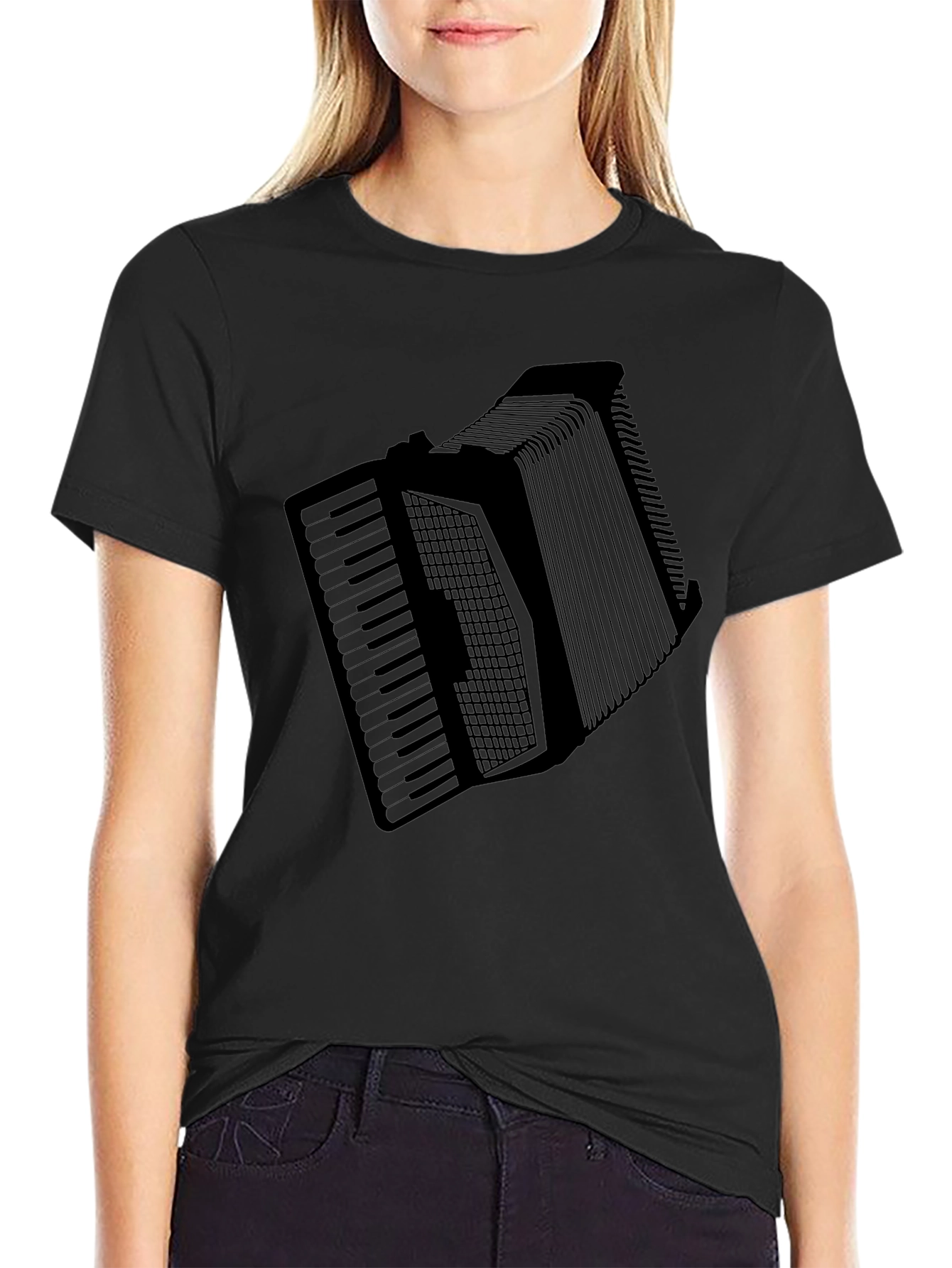 Accordion Graphic Black T-Shirt