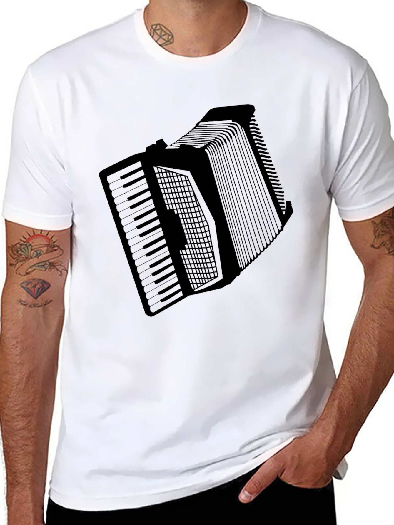 Accordion Graphic Black T-Shirt