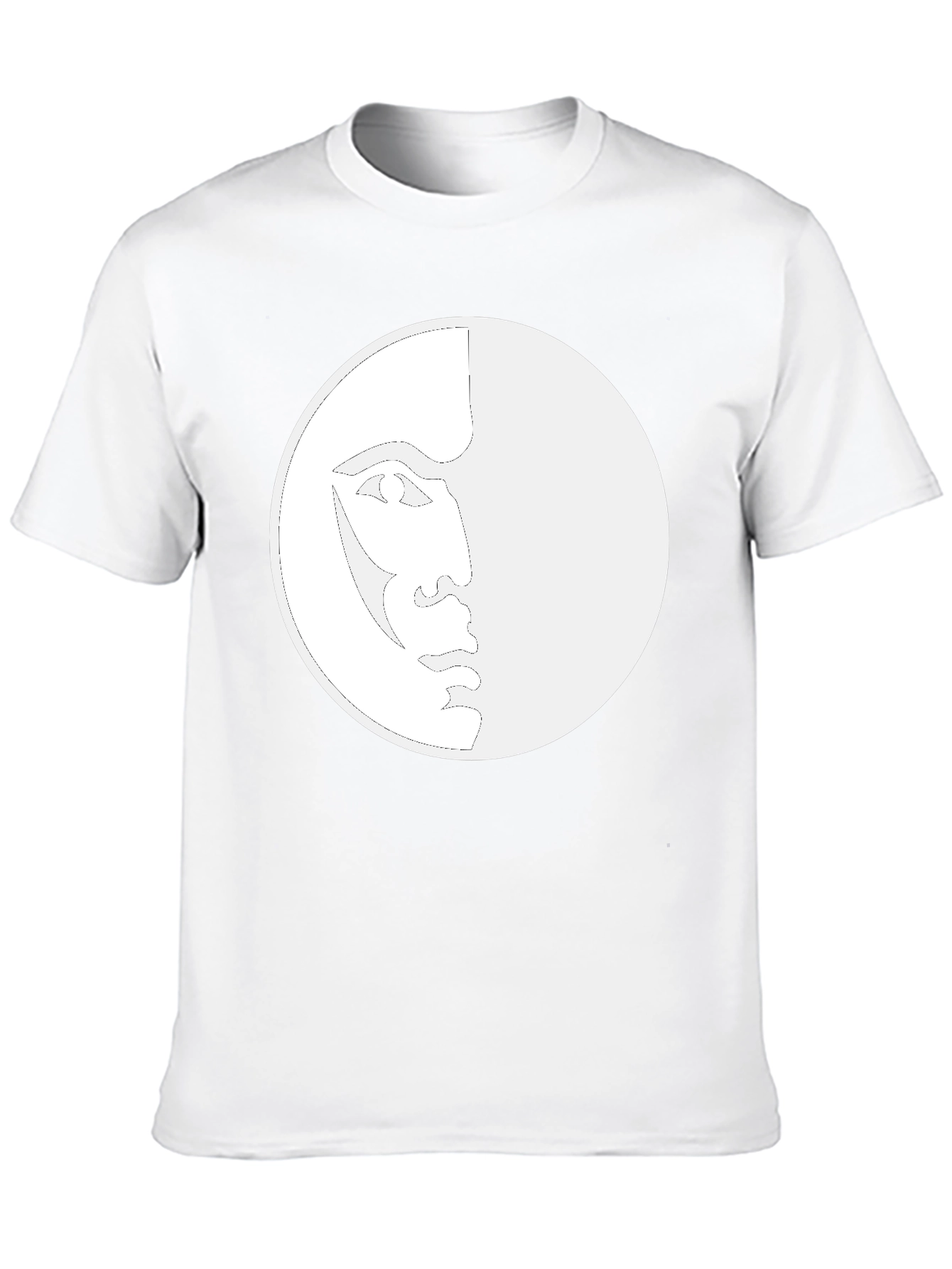 Unique Moon Face Graphic Black T-Shirt