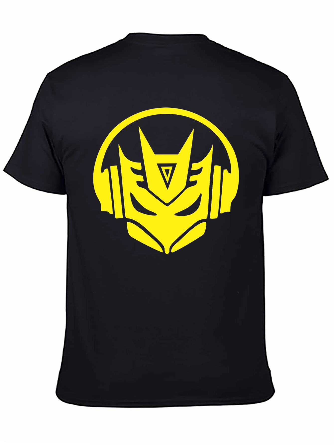 Robot Headphone Graphic Black T-Shirt