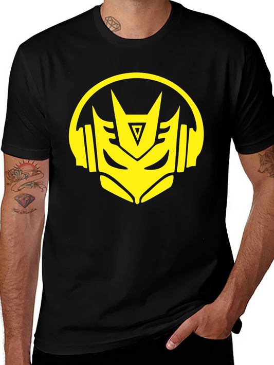 Robot Headphone Graphic Black T-Shirt