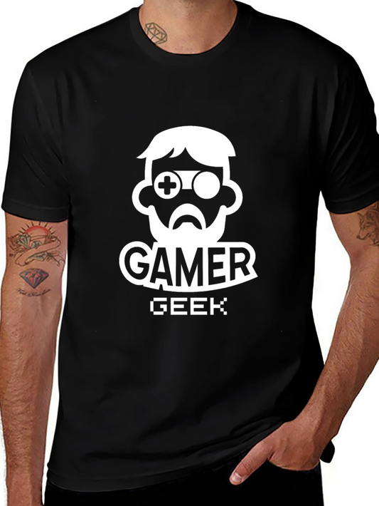 Gamer Geek Graphic Tee - Black Cotton T-Shirt