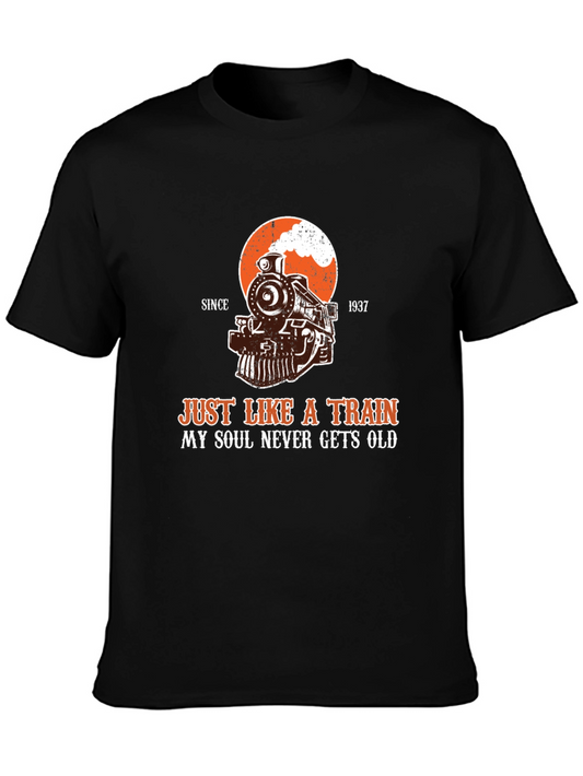 Vintage Train Graphic Tee - My Soul Never Gets Old