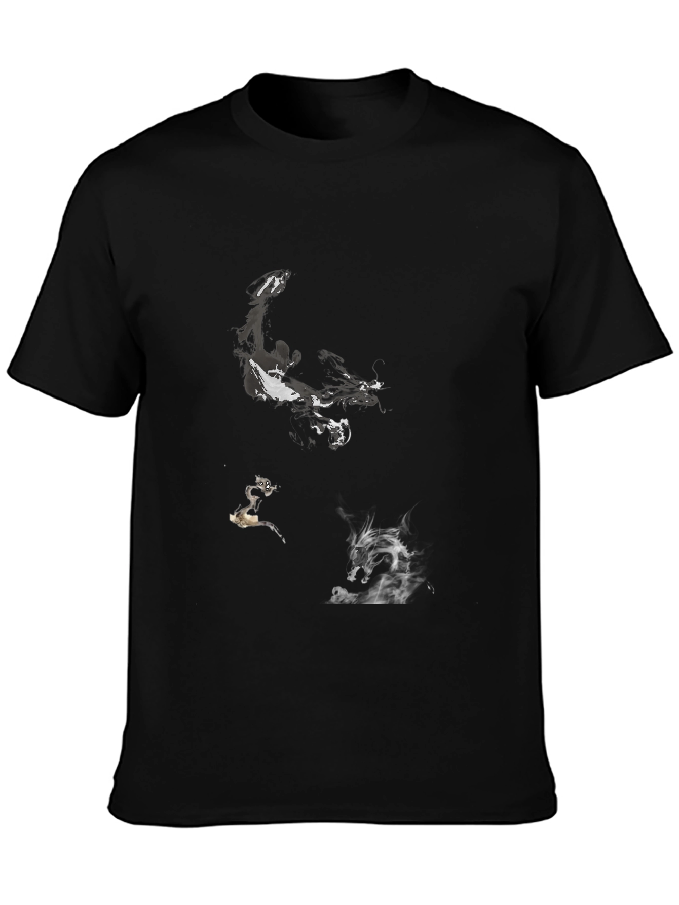 Abstract Art Print Black T-Shirt