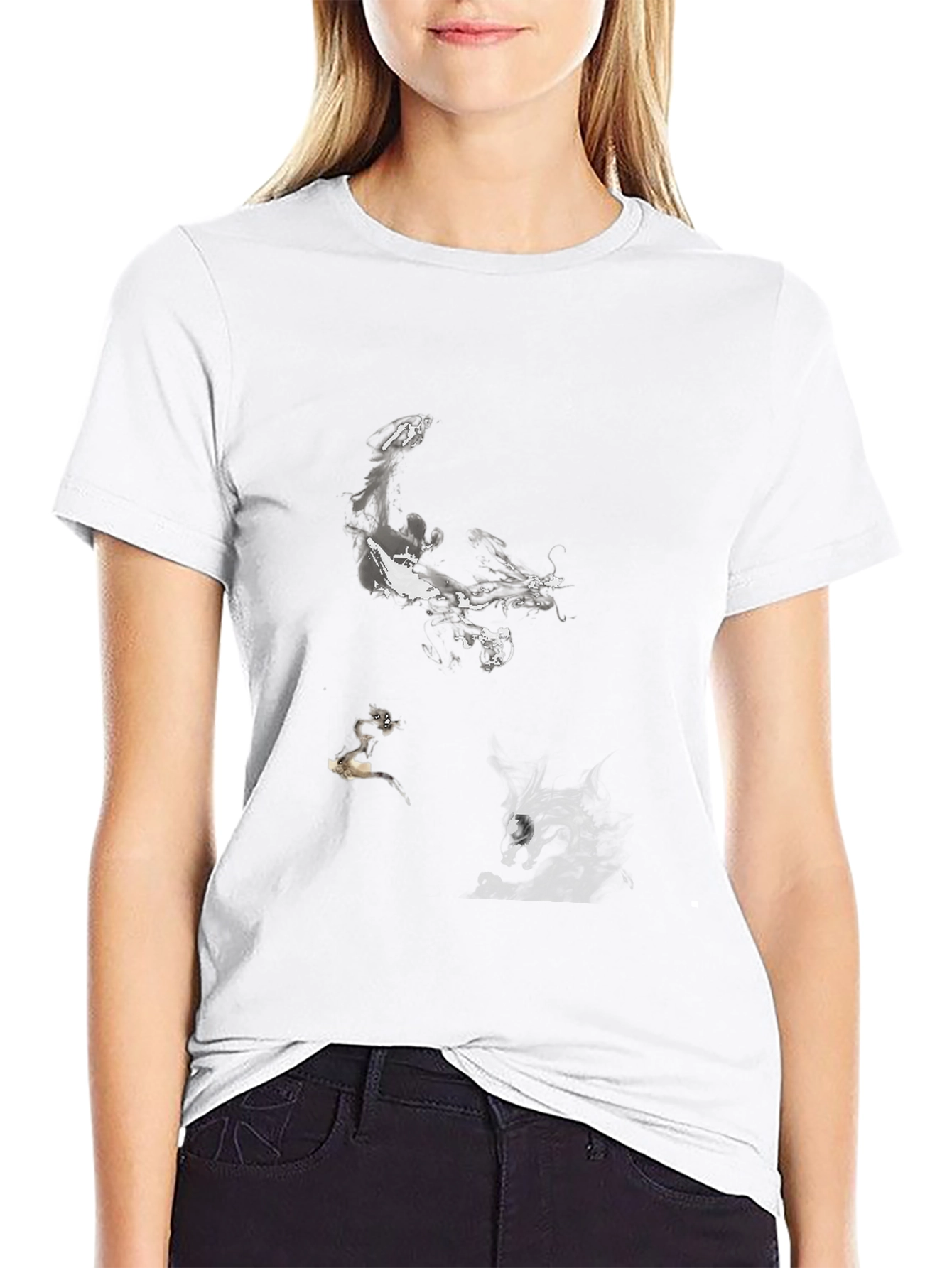 Abstract Art Print Black T-Shirt