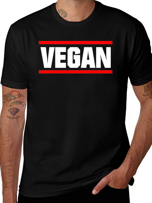 Vegan Statement T-Shirt - Red and White Graphic Tee
