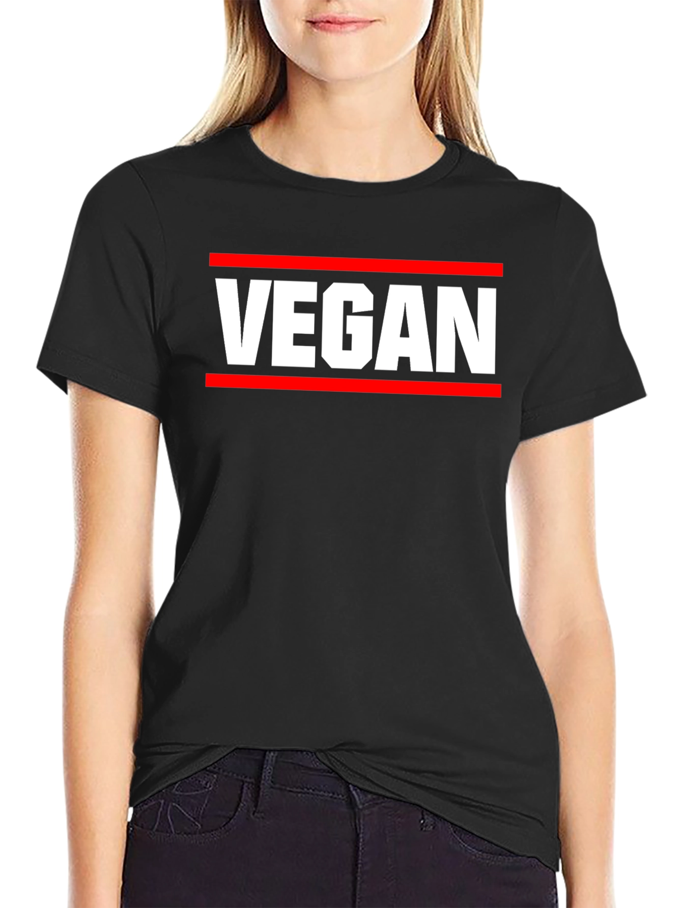 Vegan Statement T-Shirt - Red and White Graphic Tee