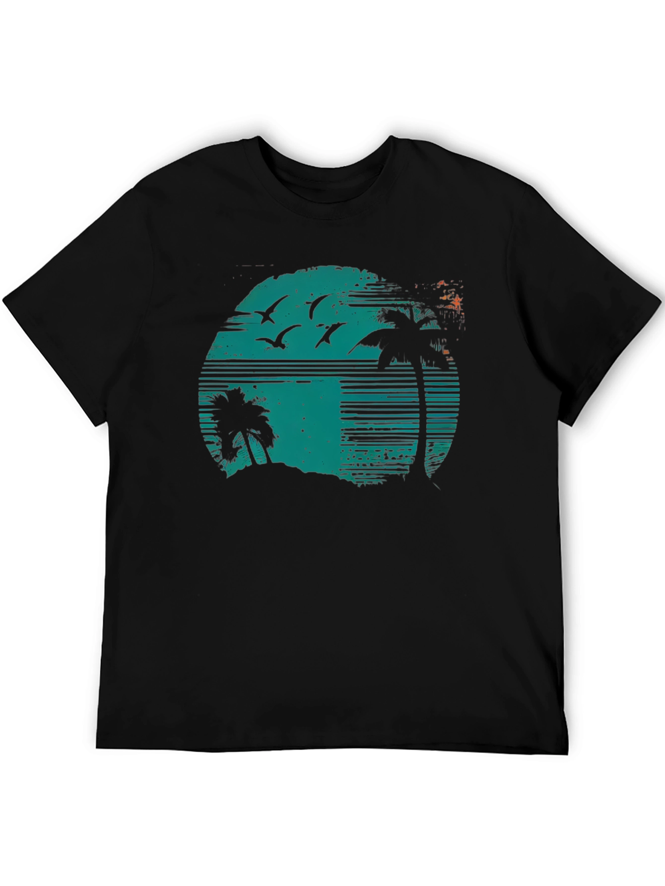 Retro Sunset Palm Tree Graphic Tee