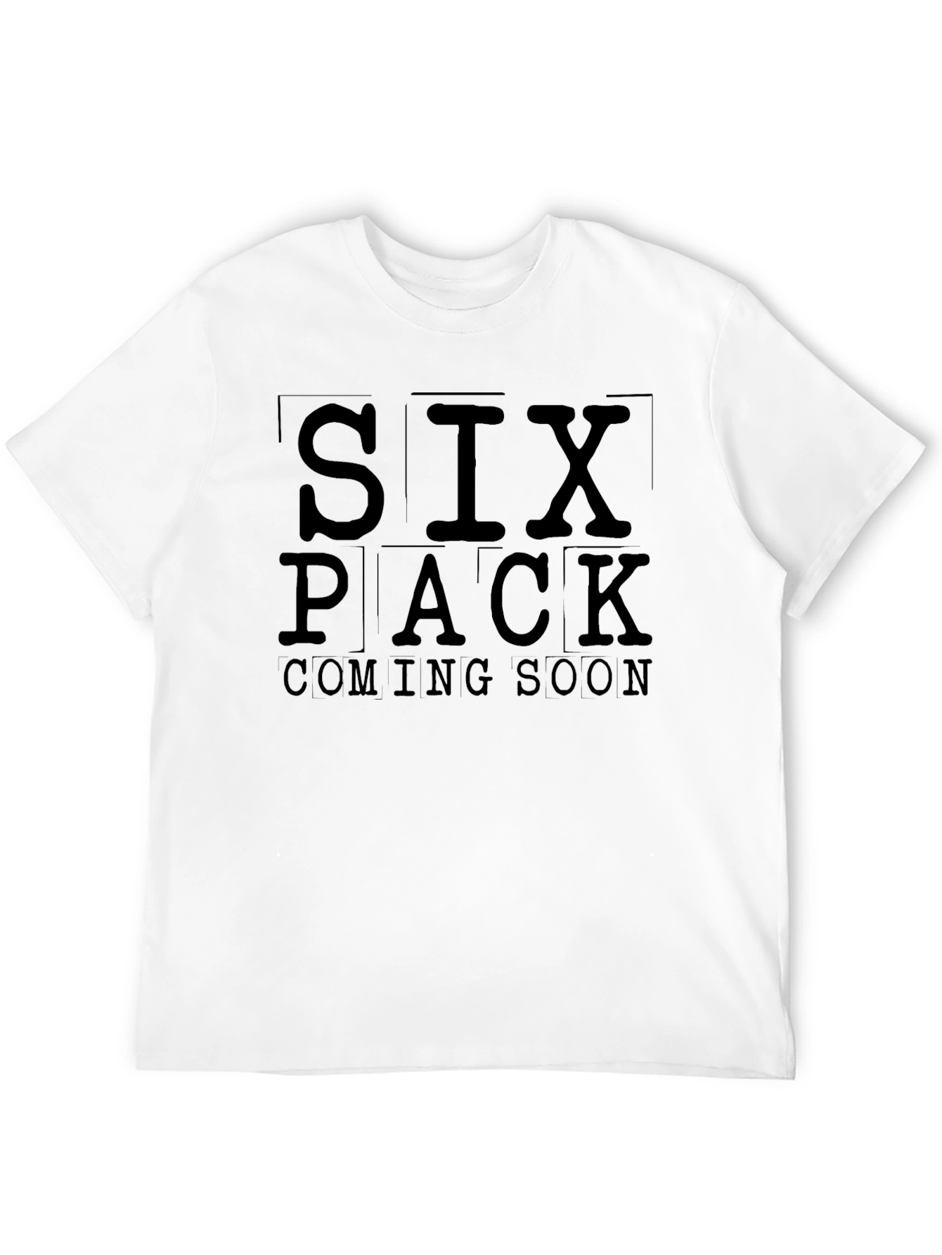 Six Pack Coming Soon Mens Black T-Shirt