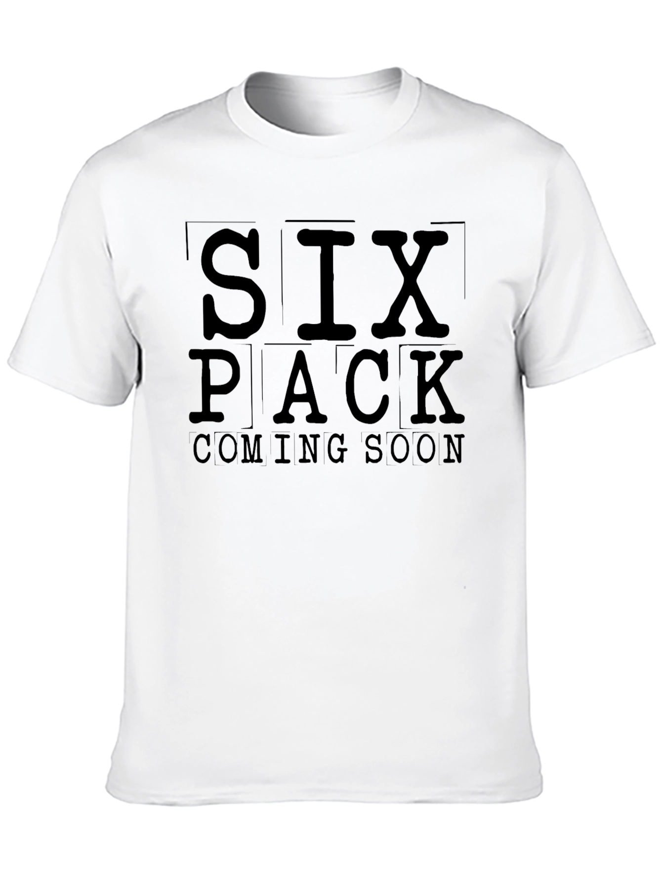 Six Pack Coming Soon Mens Black T-Shirt