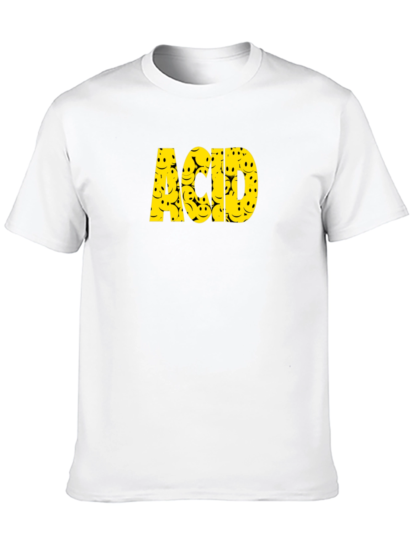 Acid Smiley Face Graphic Tee - Black Cotton T-Shirt