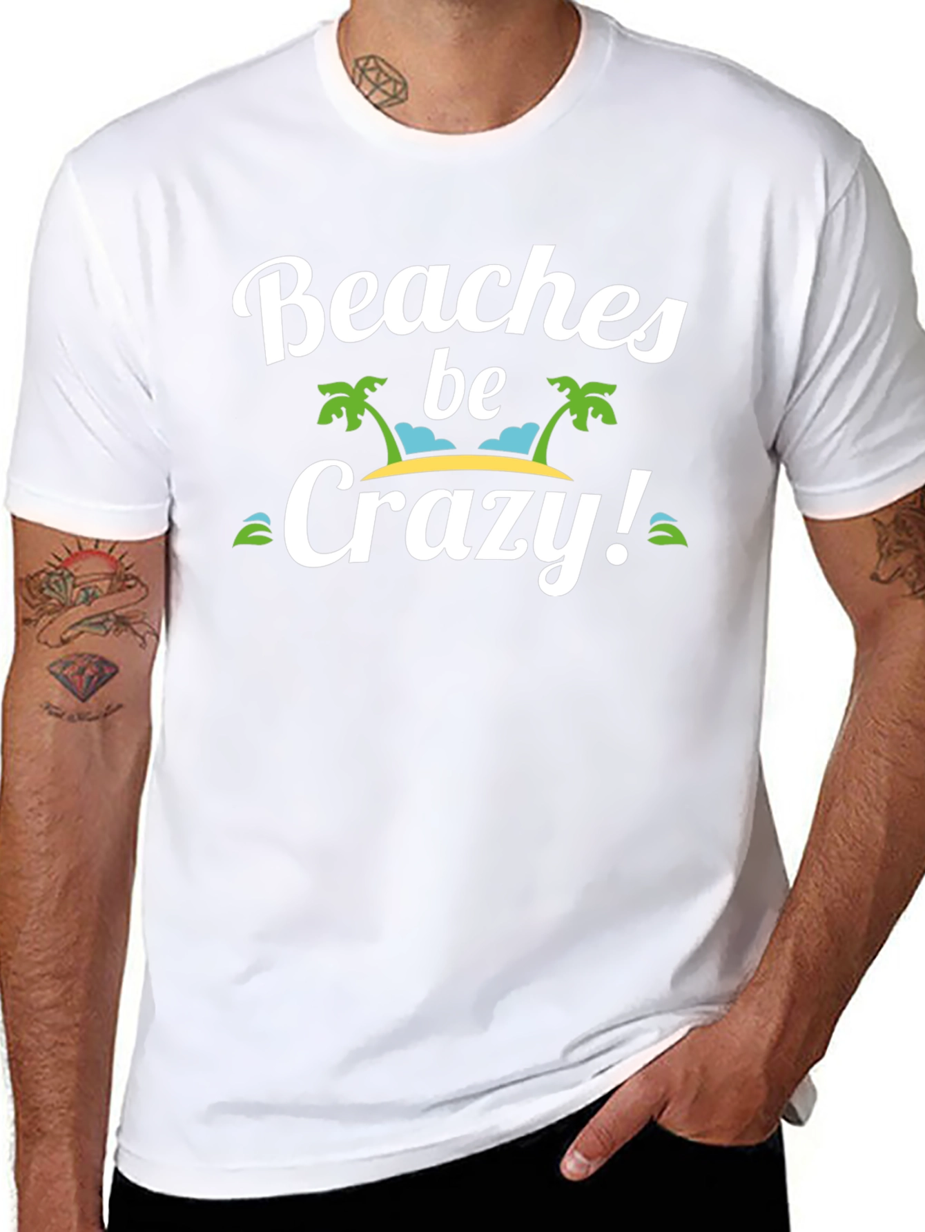 Beaches Be Crazy Graphic T-Shirt Summer Vacation Tee
