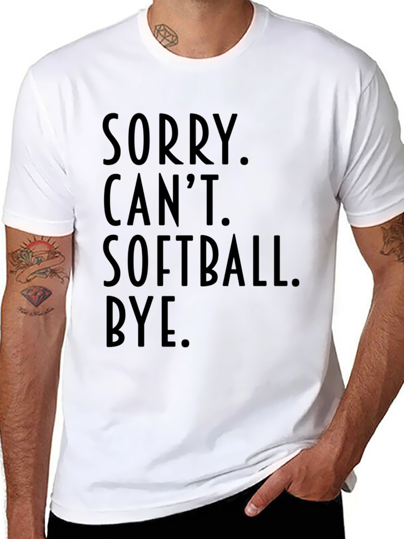 Sorry Cant Softball Bye Black T-Shirt