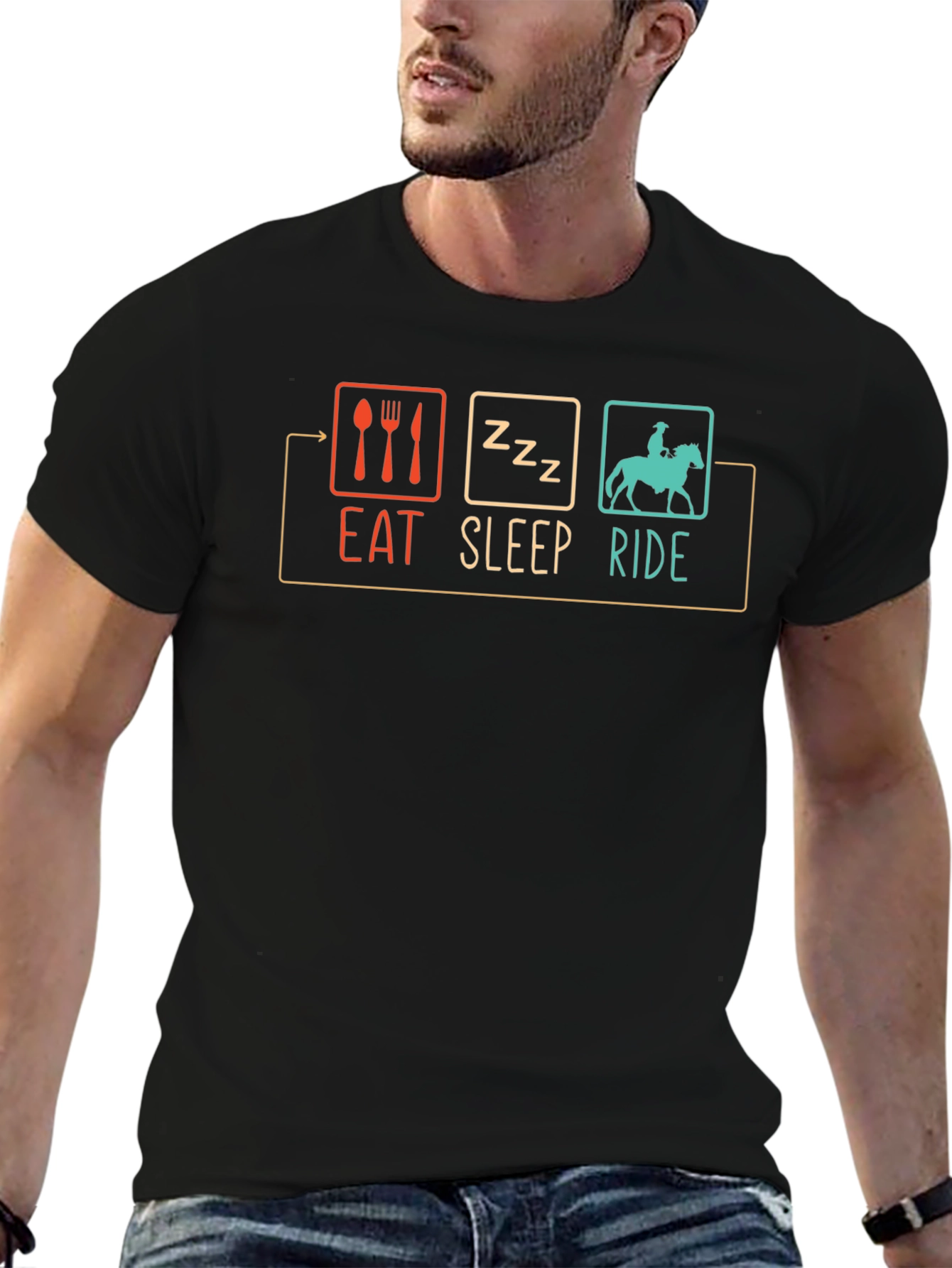 Eat Sleep Ride T-Shirt - Horse Lover Tee