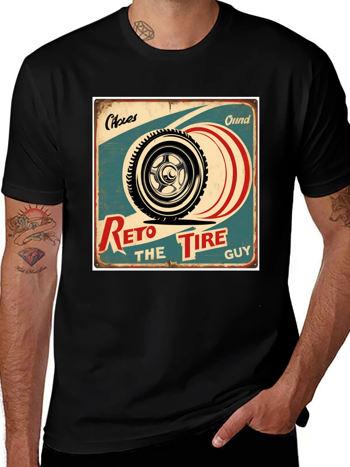 Retro Tire Guy Graphic T-Shirt