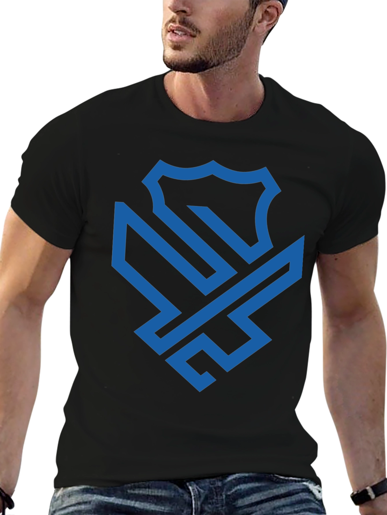 Modern Shield Graphic Black Tee