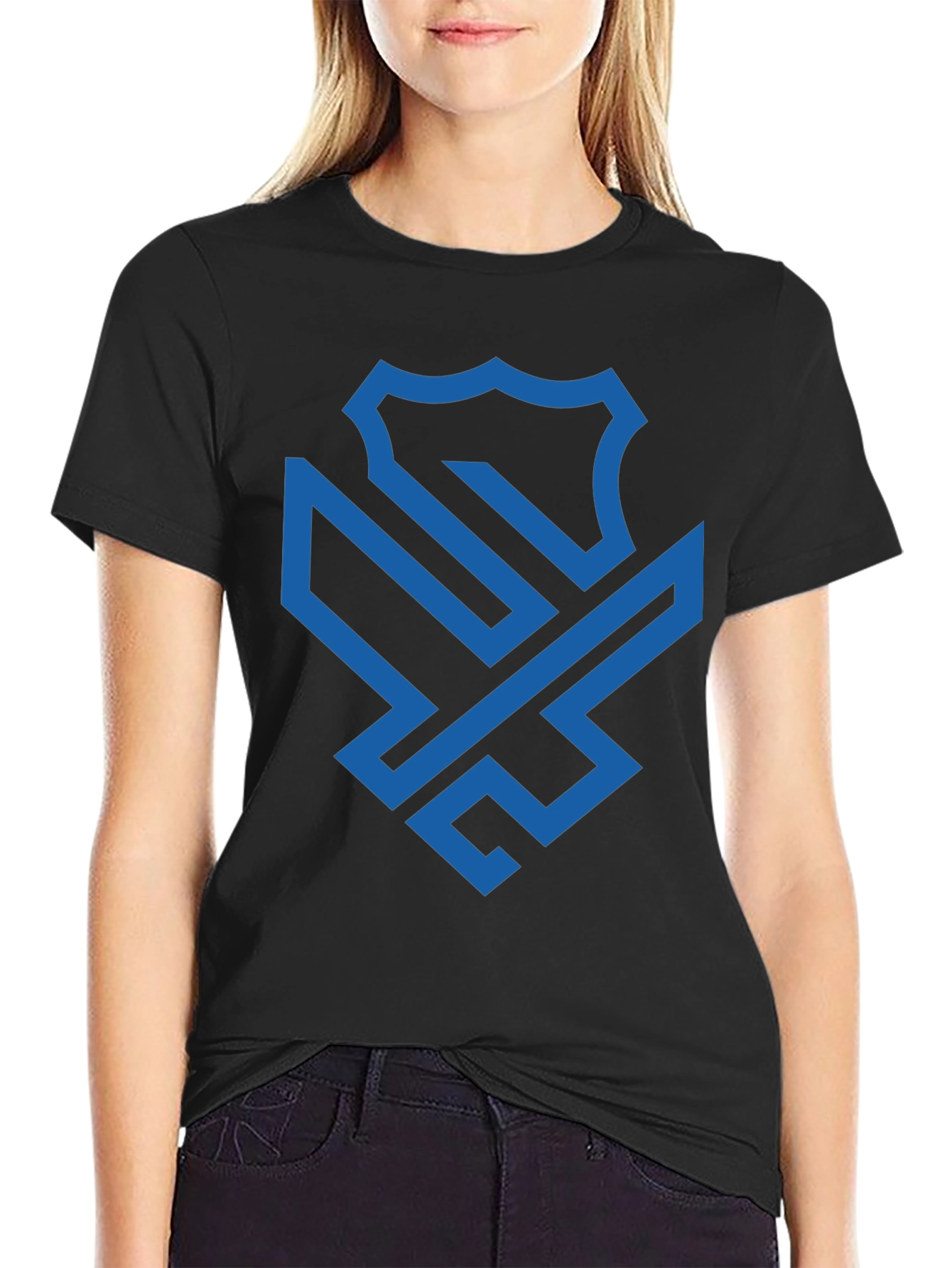 Modern Shield Graphic Black Tee
