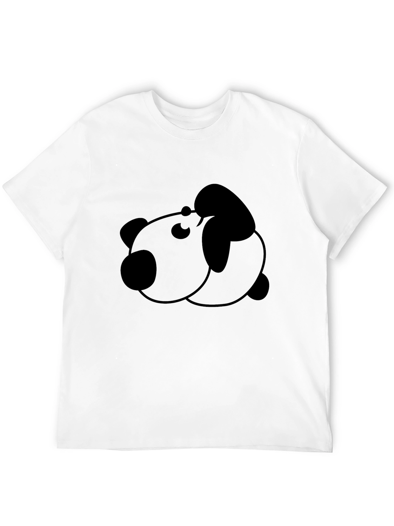 Cute Panda Graphic Tee - Black Cotton Shirt