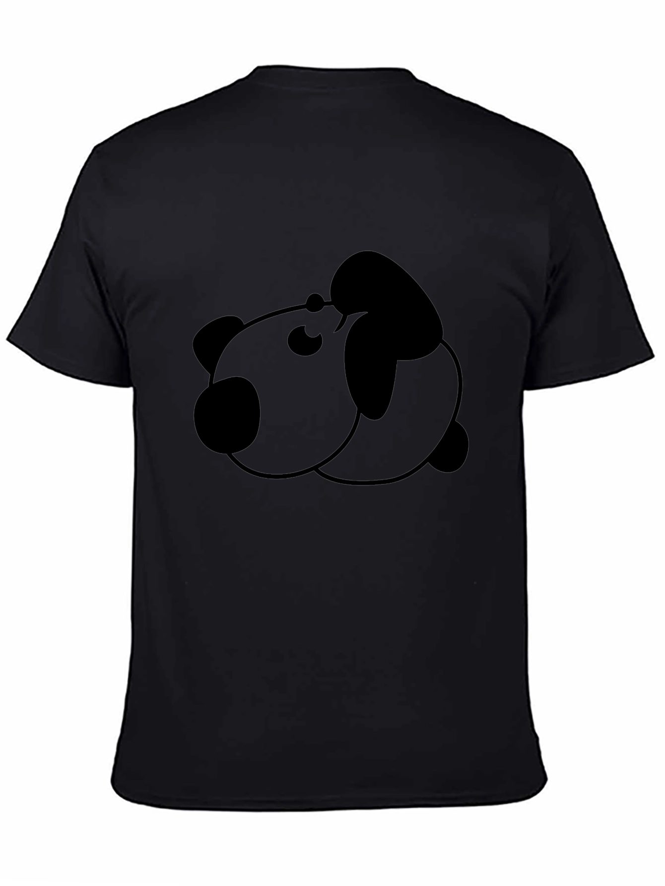 Cute Panda Graphic Tee - Black Cotton Shirt