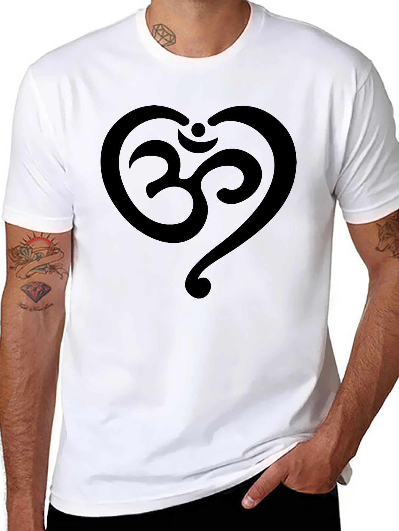 Om Heart T-Shirt - Yoga Inspired Black Tee