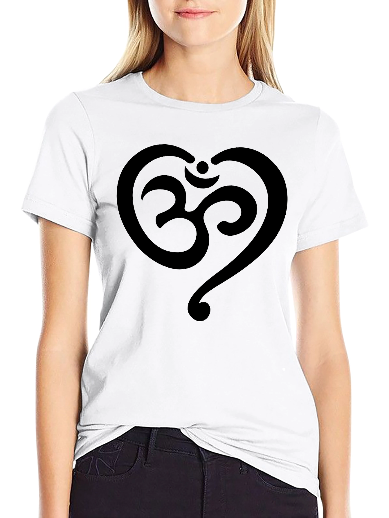 Om Heart T-Shirt - Yoga Inspired Black Tee