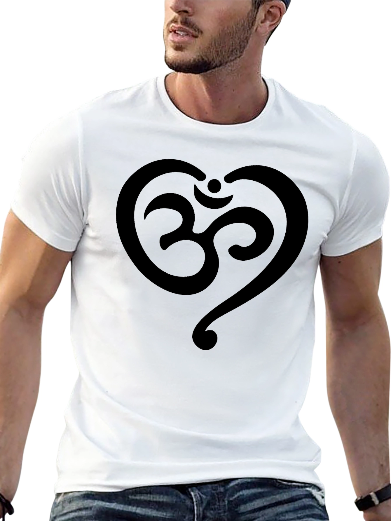 Om Heart T-Shirt - Yoga Inspired Black Tee
