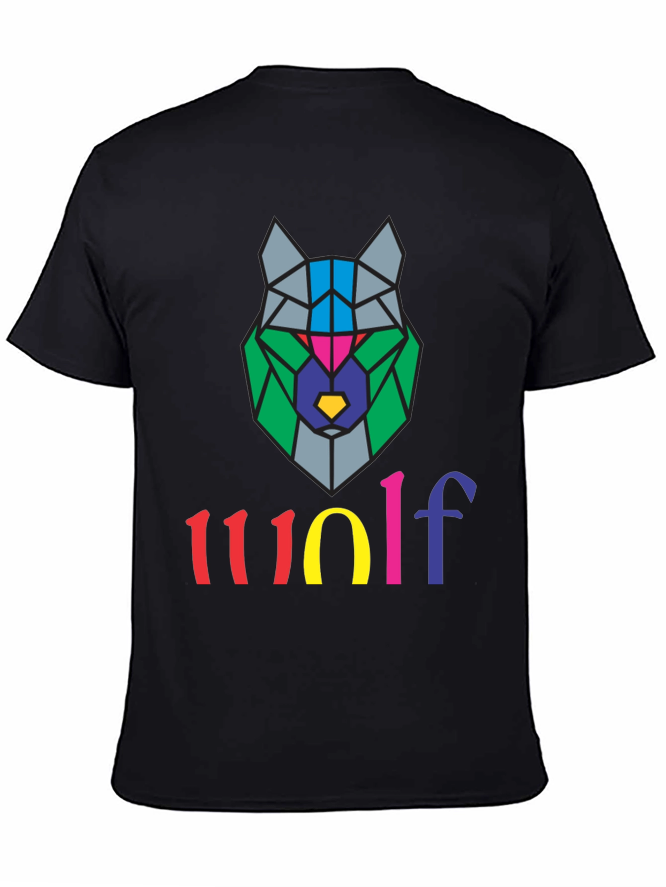 Geometric Wolf Graphic Tee - Stylish Mens T-Shirt