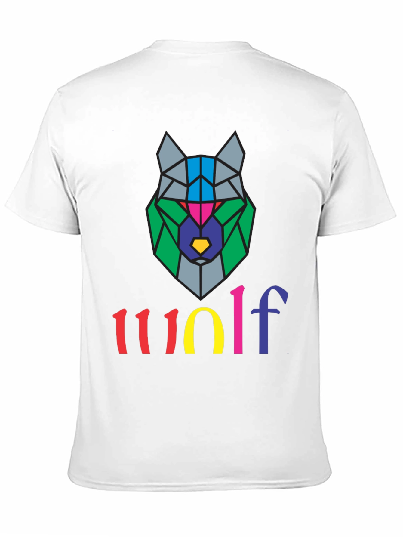 Geometric Wolf Graphic Tee - Stylish Mens T-Shirt