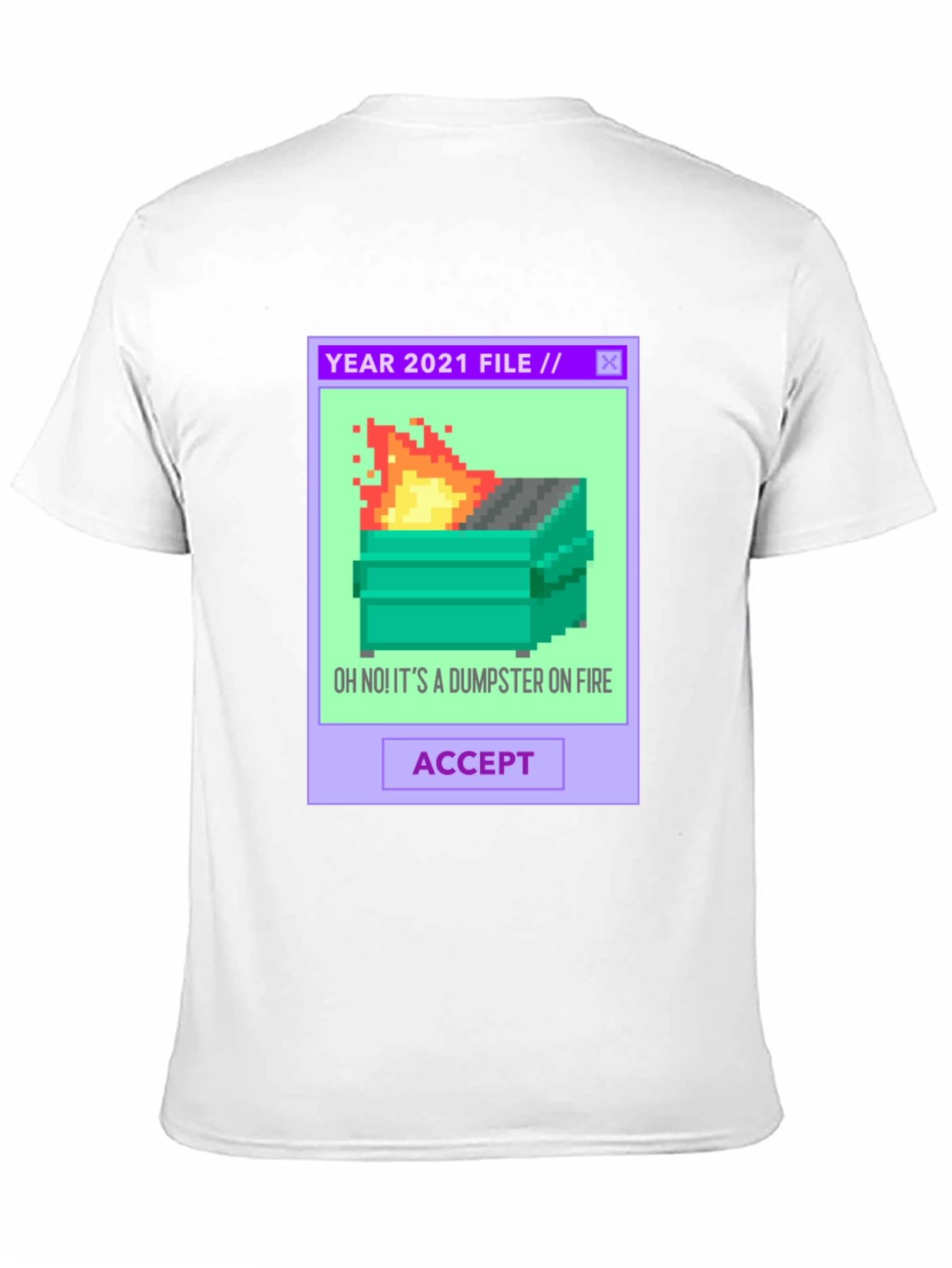 2021 Dumpster Fire Pixel Art T-Shirt