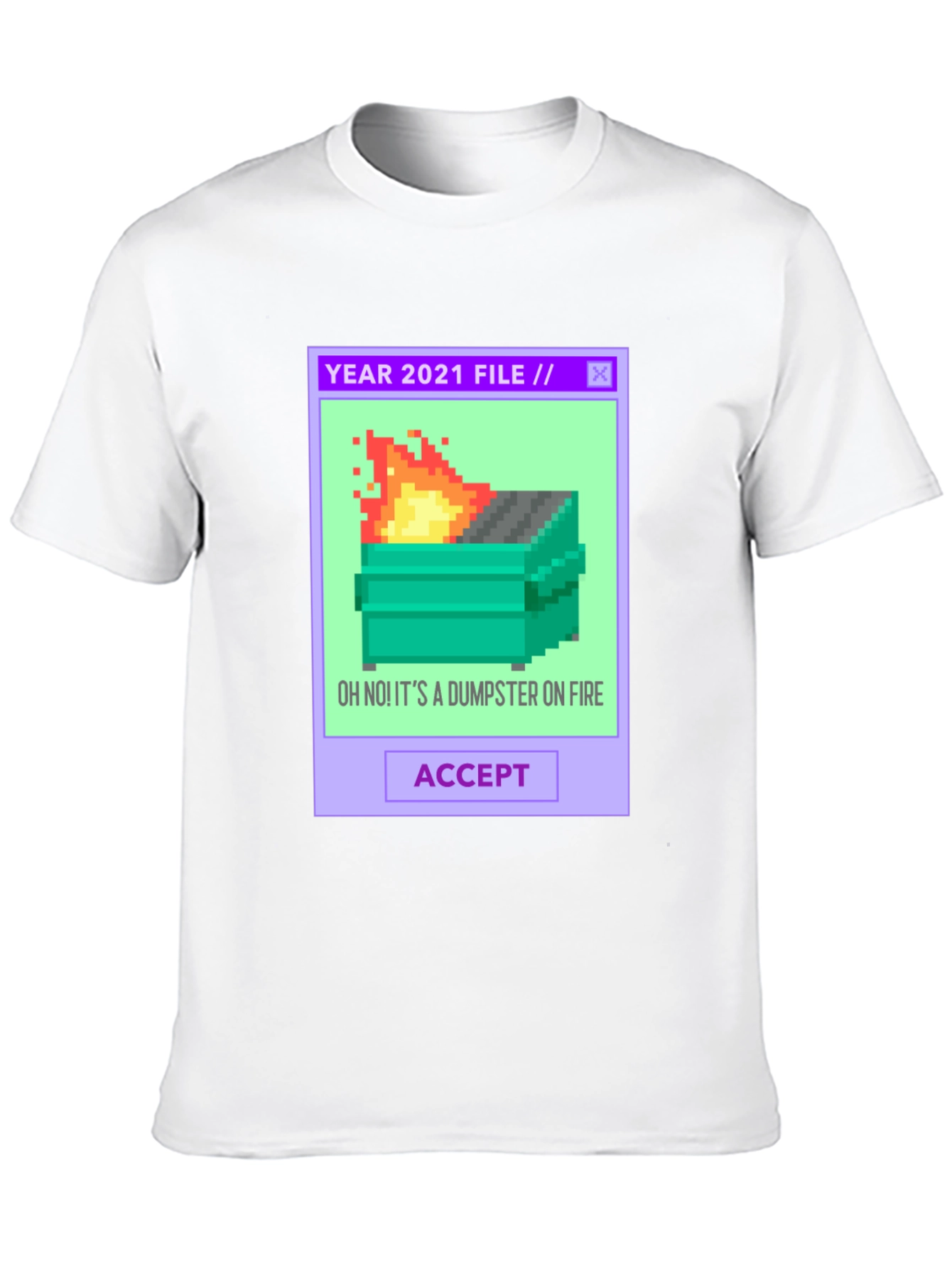 2021 Dumpster Fire Pixel Art T-Shirt