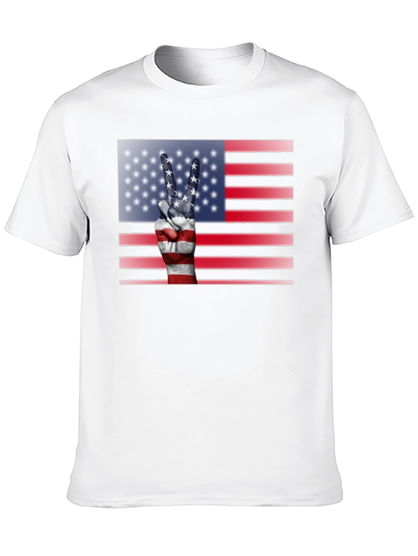 Patriotic Peace Sign USA Flag Graphic T-Shirt