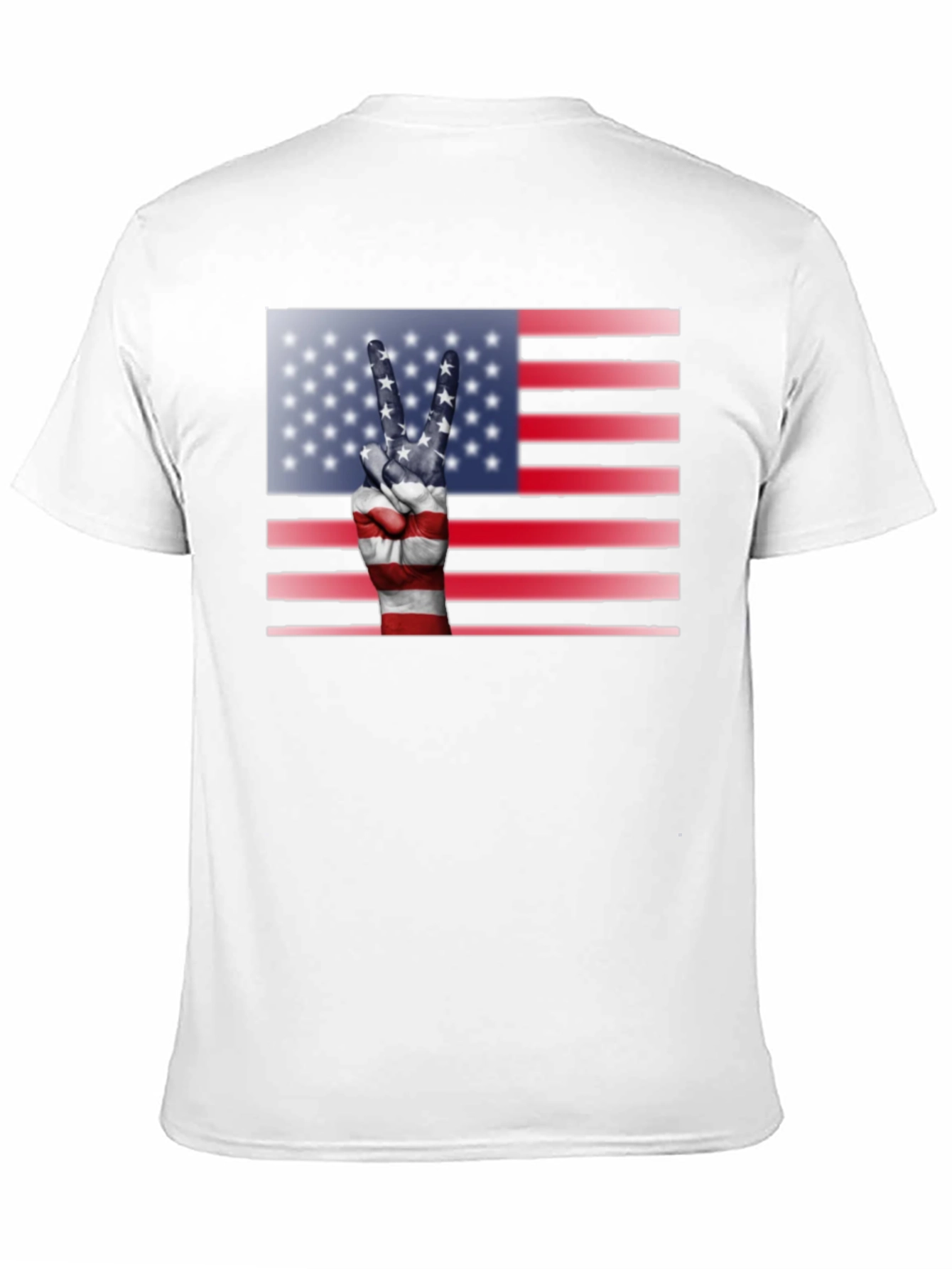 Patriotic Peace Sign USA Flag Graphic T-Shirt