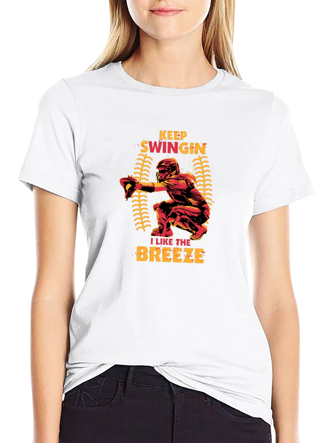 Keep Swingin Baseball Graphic T-Shirt